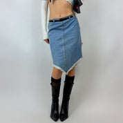 Vintage 90’s Light Wash Denim Midi Skirt (S)