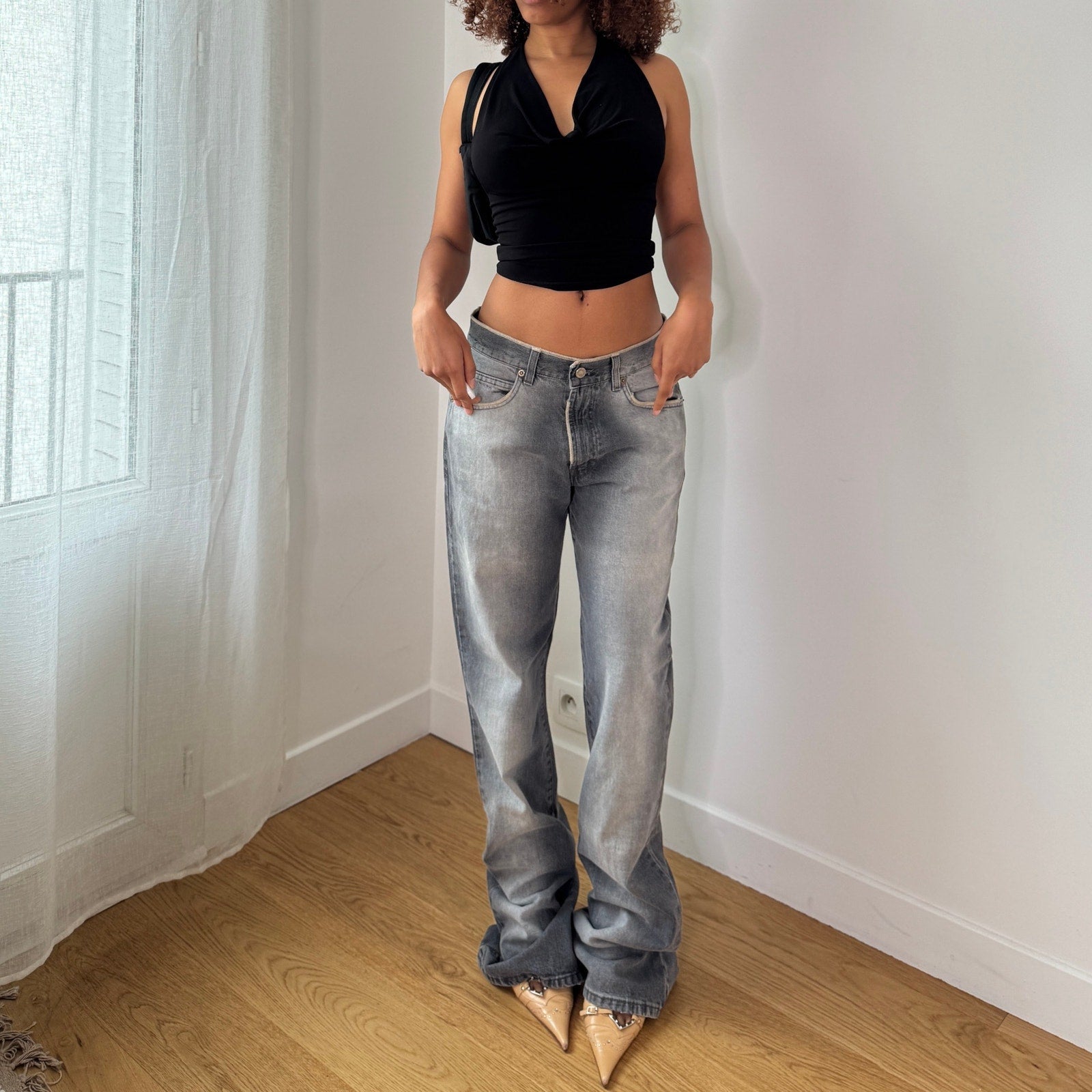 Vintage Light Wash Baggy Jeans (S) ⠀