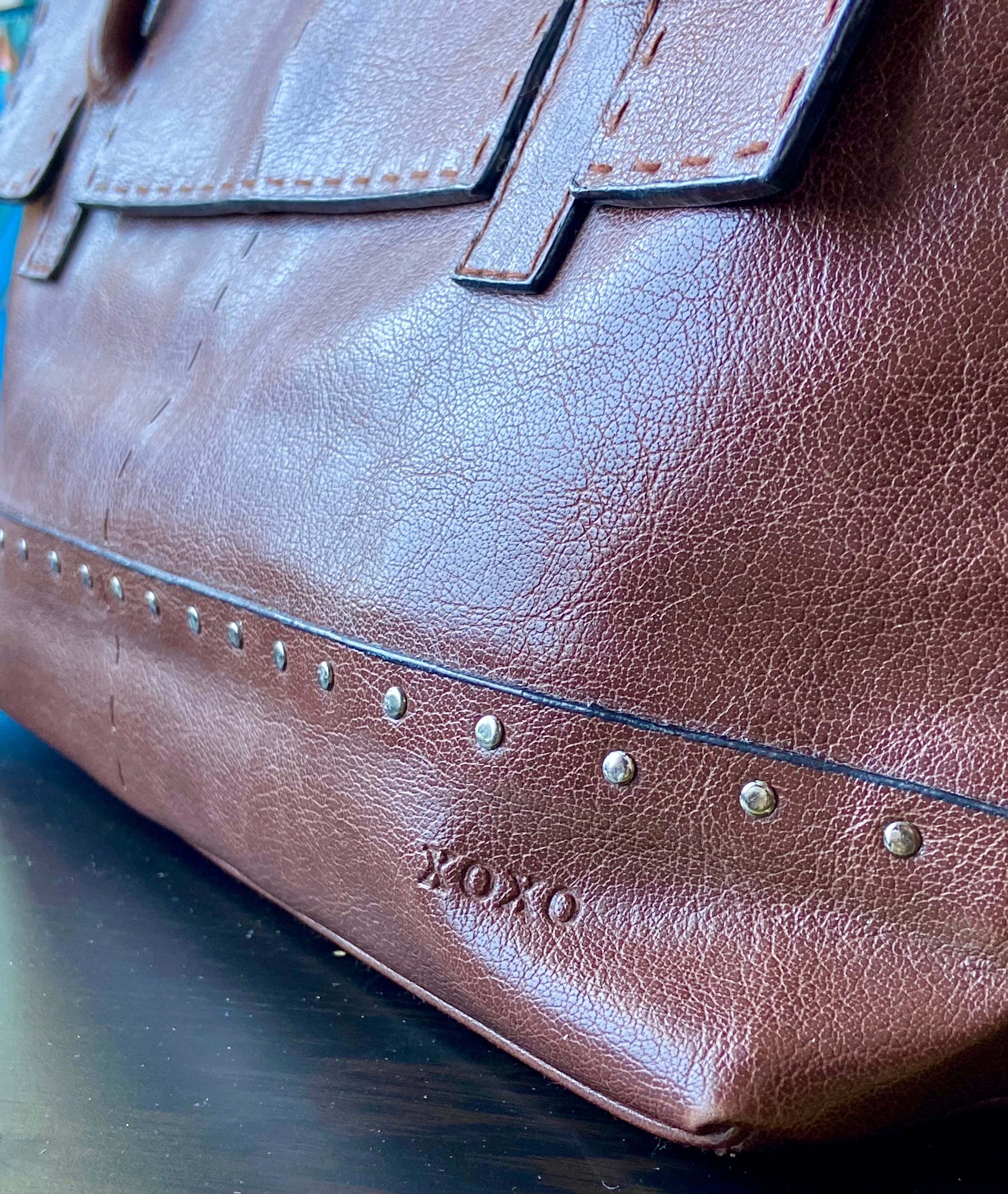 Xoxo brown leather purse