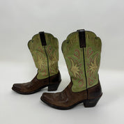 Vintage Green & Brown Cowboy Boots (6.5)