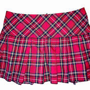 Royal Bones Red Plaid Mini Skirt (L)