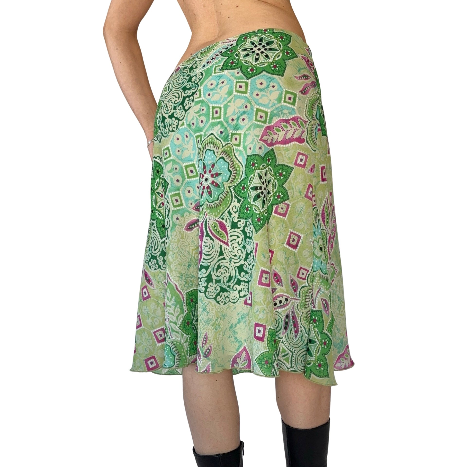 Y2K Medallion Midi Skirt (S/M)