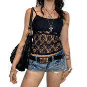 Grunge Lace Black Cami Top (XS/S)