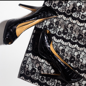Nine West Croc-Embossed Peep-Toe Heel (7.5)