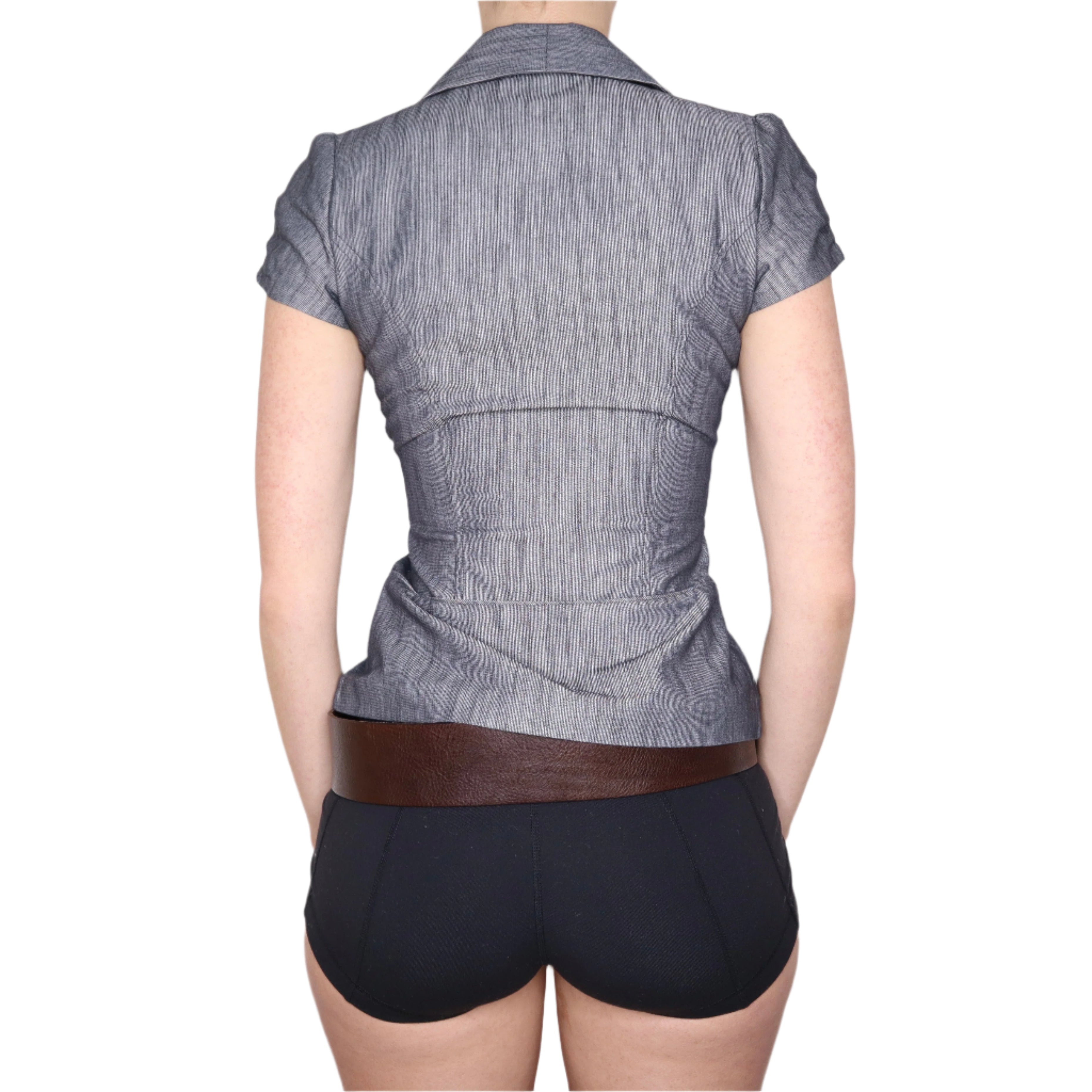Y2K Grey Bow Short Sleeve Blazer (XS)