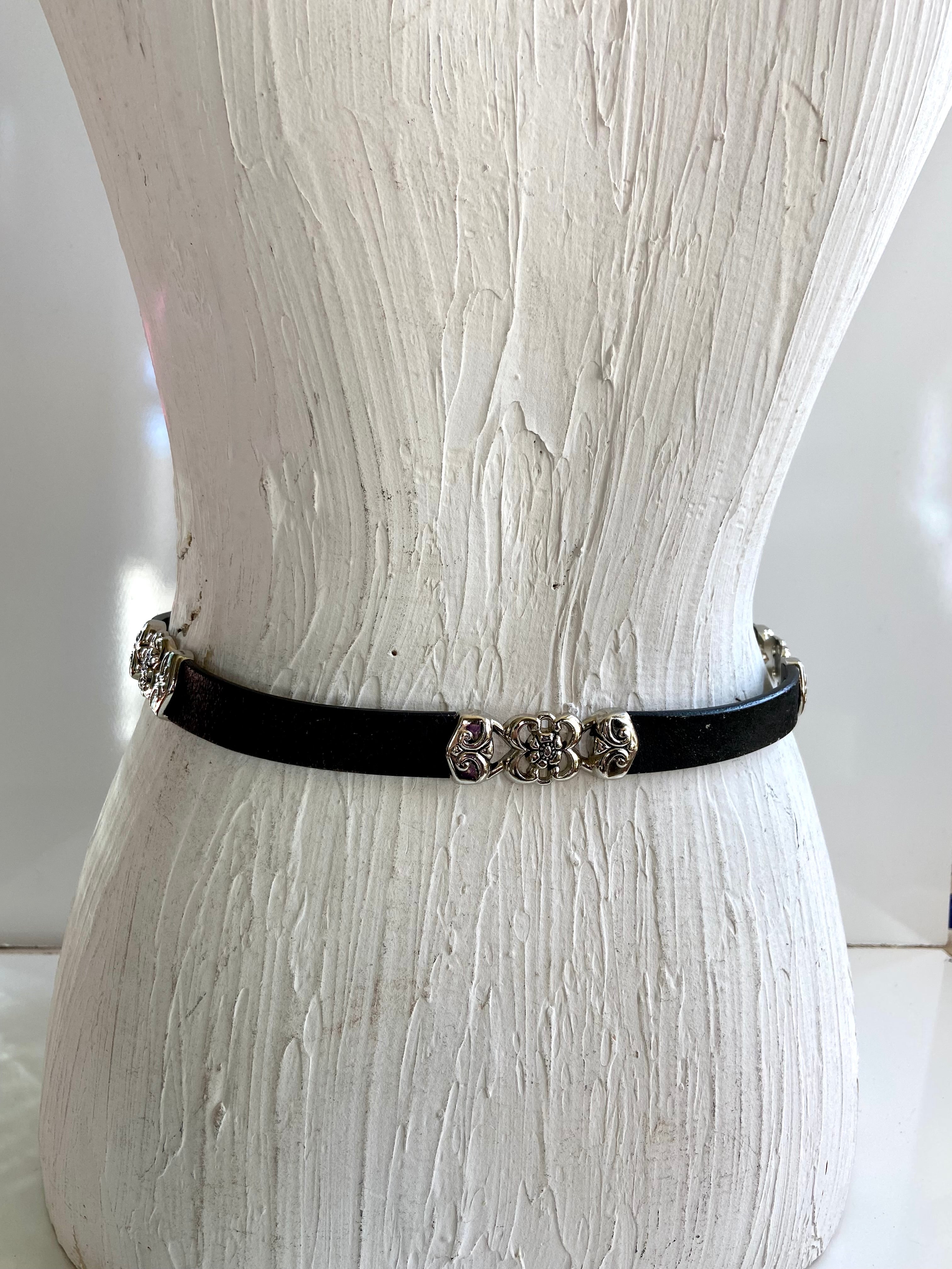 Black leather belt