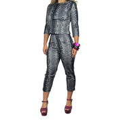 90s Snakeskin Top & Capri Pant Set (S)