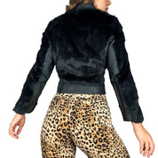 Bebe Rabbit Fur Leather Jacket (S)