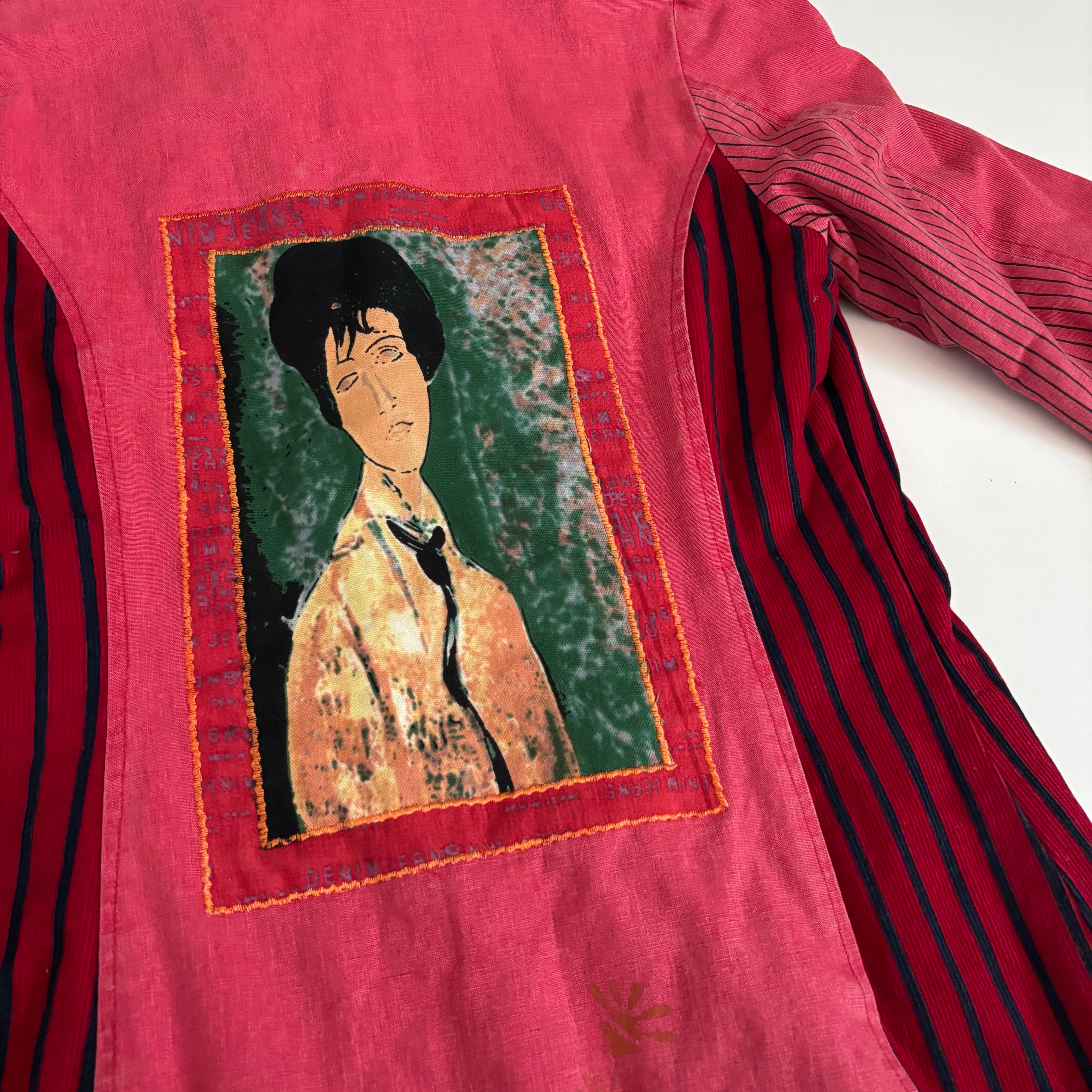 Euro Art Graphic Patchwork Trenchcoat (M)