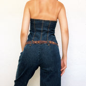 Denim Halter Jumpsuit (M)