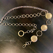 Circles bronze tone linked chain belt