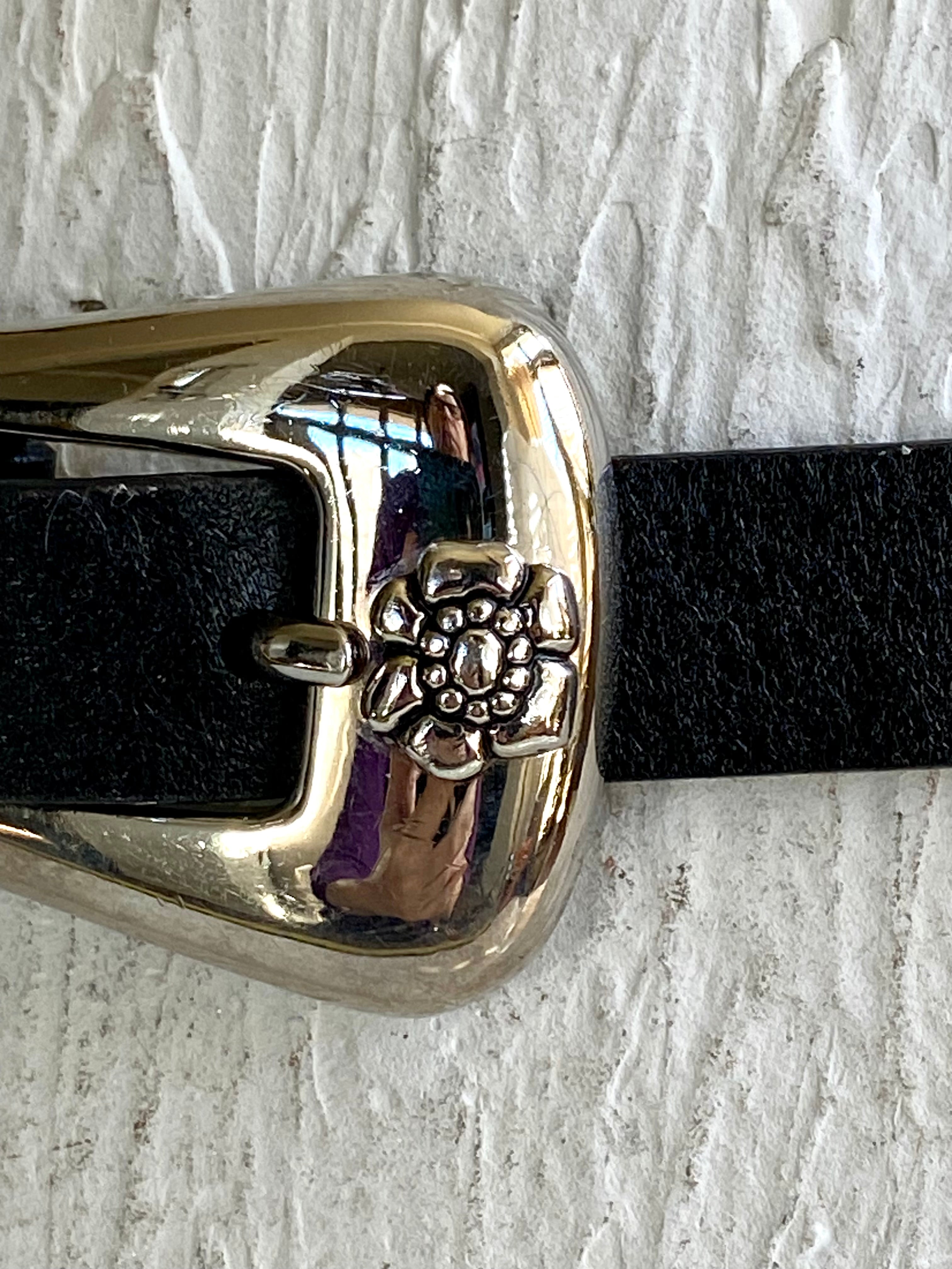 Black leather belt