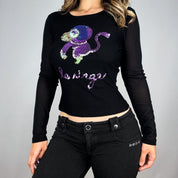 Vintage Mesh Monkey Graphic Top (S/M)