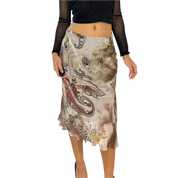 Vintage Silk Mesh Midi Skirt (XS/S)