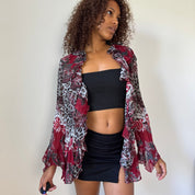 Vintage Italian Ruffle Mesh Cardigan (M)