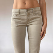 Y2K Low Rise Khaki Flares (XS)