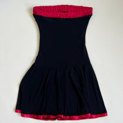 Vintage 90s black & red mini tube dress - xs/s