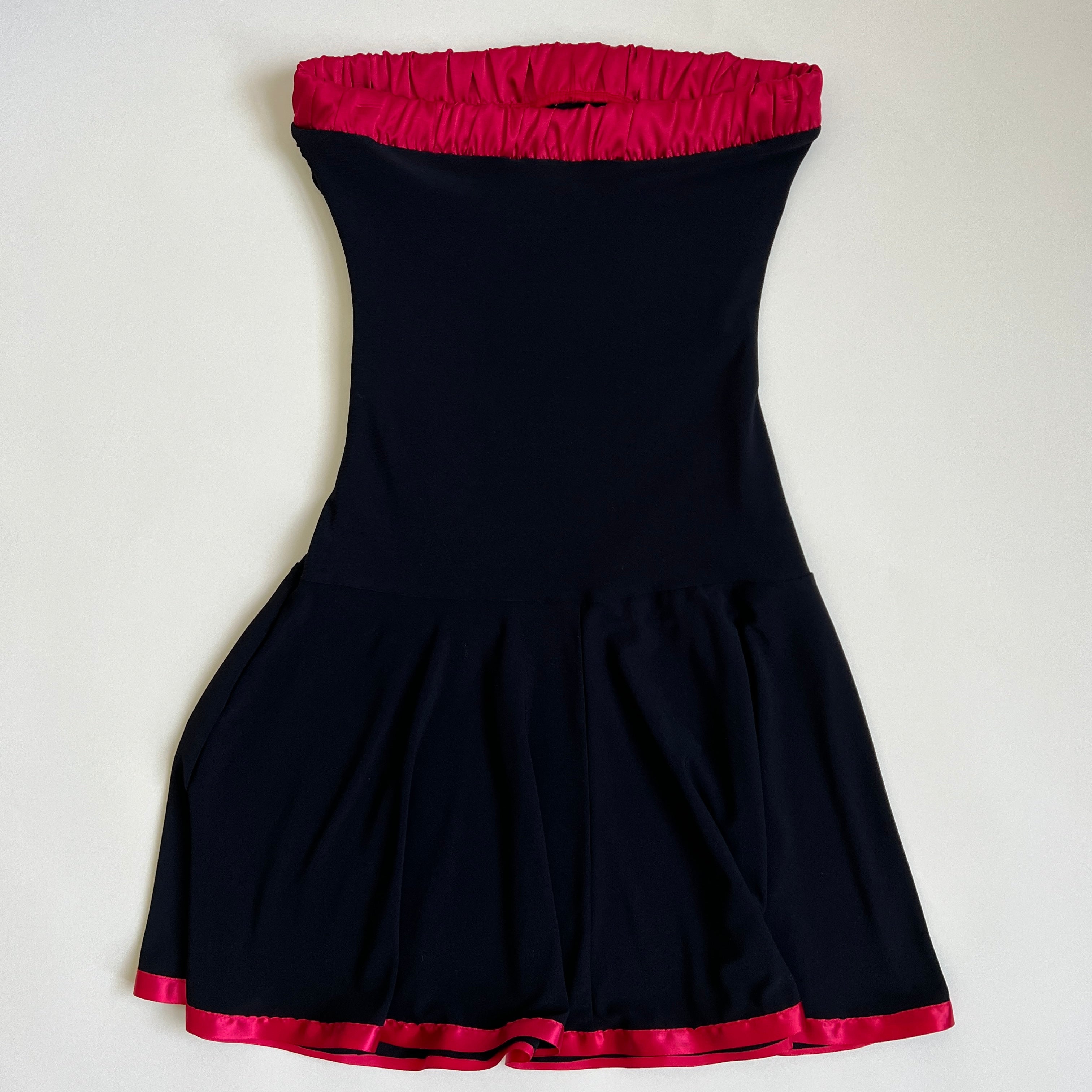 Vintage 90s black & red mini tube dress - xs/s