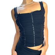 Vintage 90s black mesh goth cami (S)