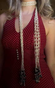 8-Ball Beaded Fringe Scarf