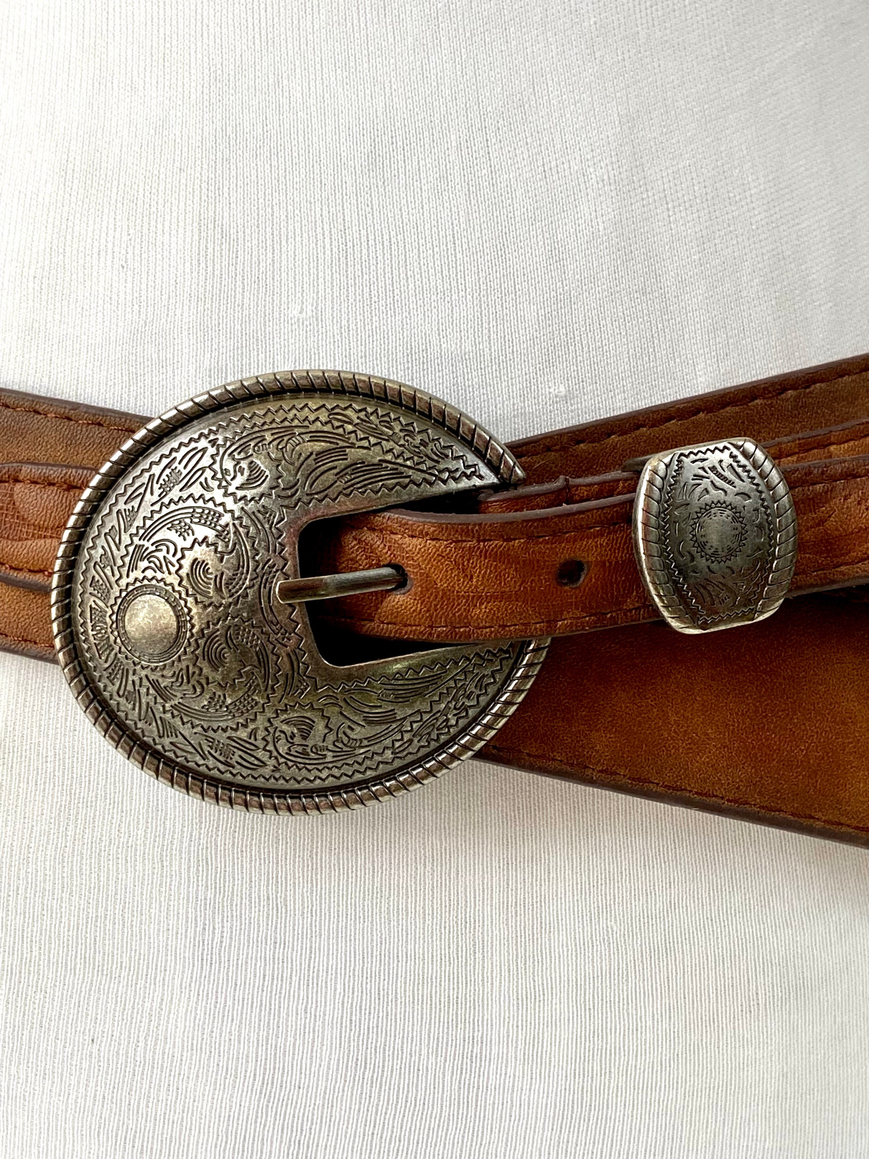 Brown leather belt