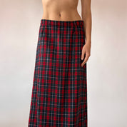 70s Plaid Maxi Skirt (S)