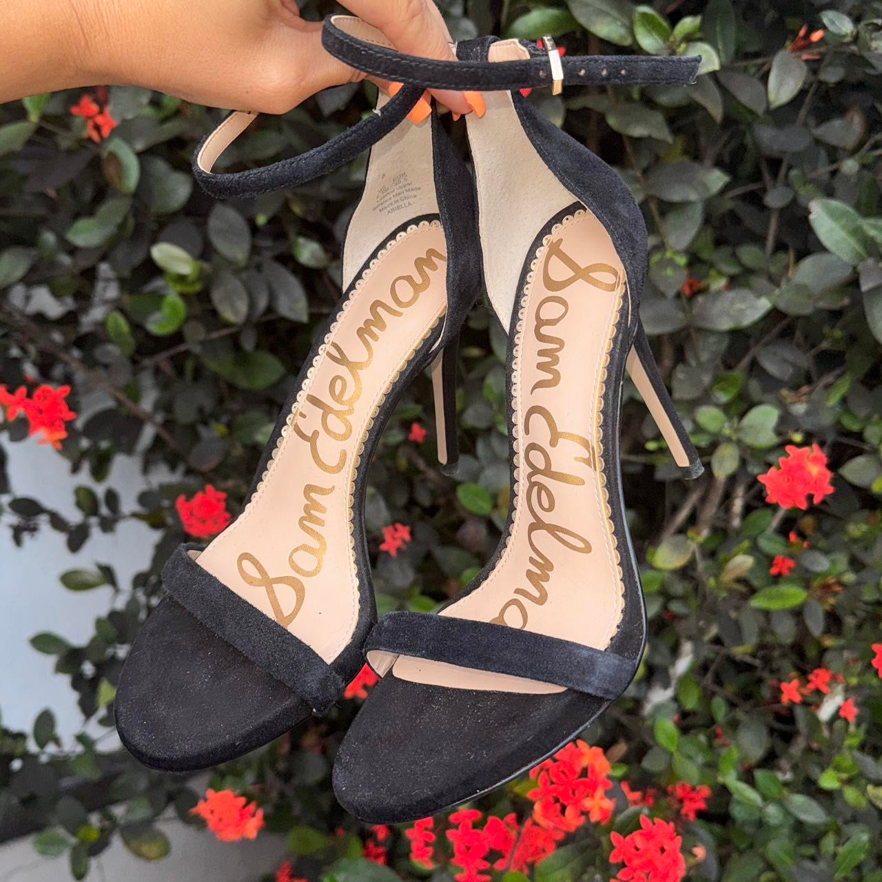 Sam Edelman Leather Suede Ankle Strap Heels (6.5)