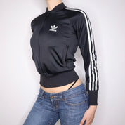 Y2K ADIDAS Black Track Jacket (XS)