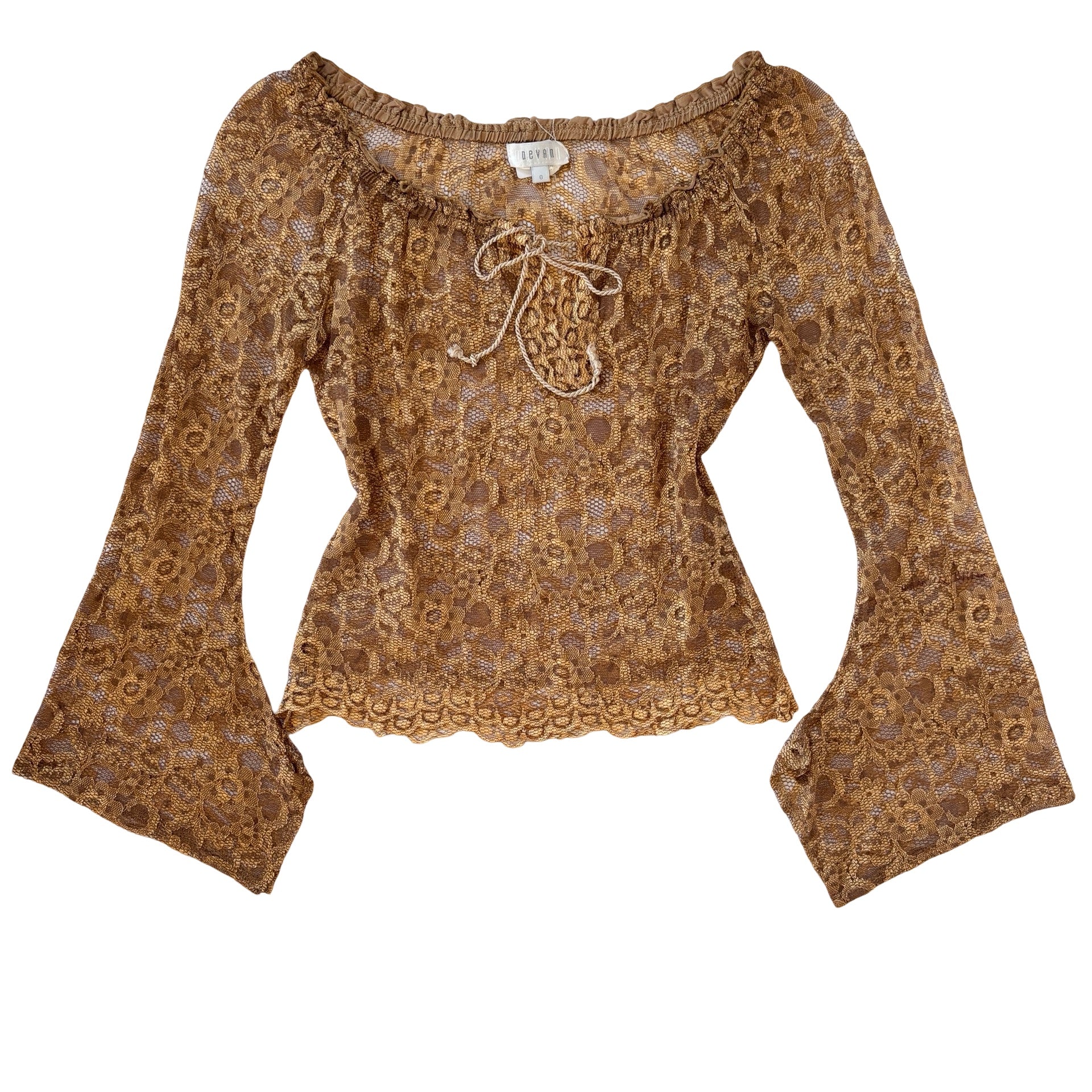 Y2K Boho Bell Sleeve Top (XS/S)