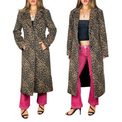 Fuzzy Tiger Trench Coat (M)