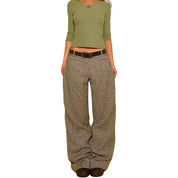 2000’s tweed mid rise trousers - small