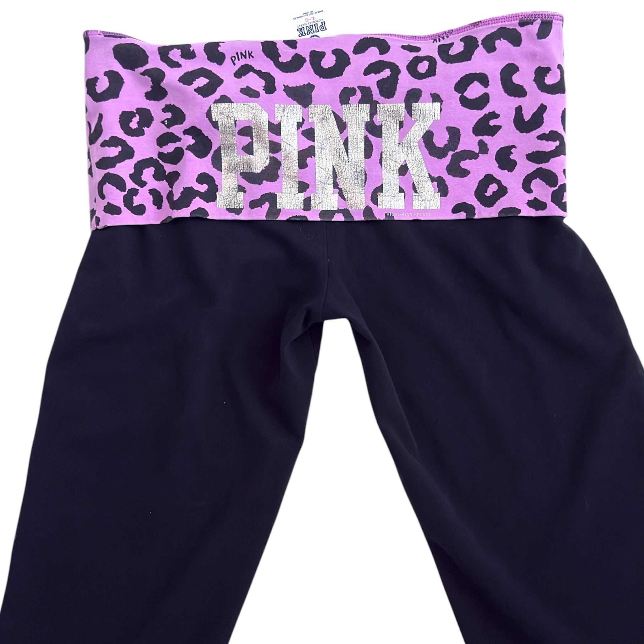 Y2K Victoria's Secret PINK foldover yoga capris (L)
