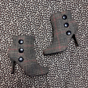 Y2K Houndstooth Button Detail Ankle Boots (9)