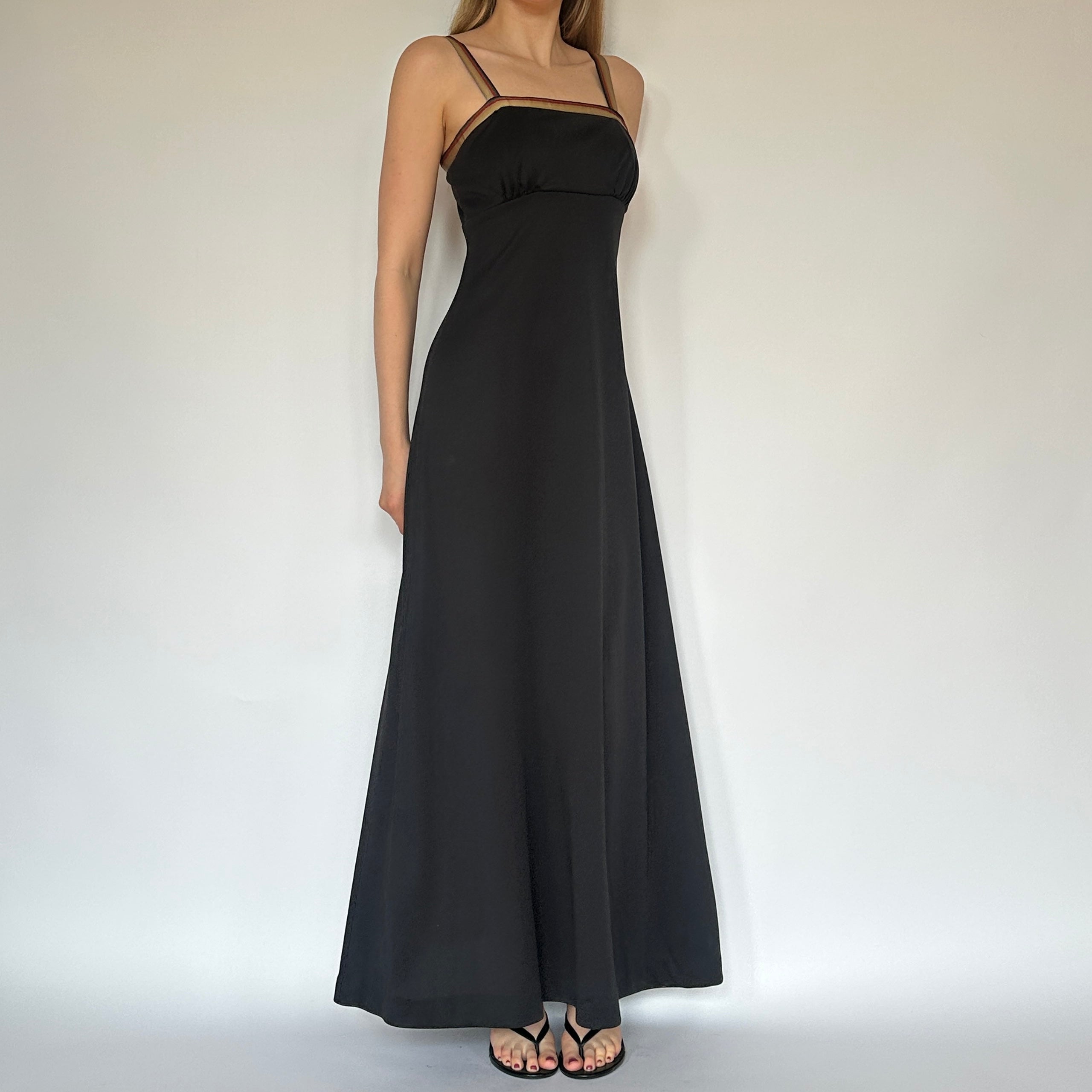 True Vintage Black Milkmaid Maxi Dress Holy Thrift True Vintage Black Milkmaid Maxi Dress Holy Thrift