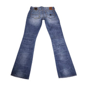 Y2K Low Waisted Patchwork Flare Jeans (XS)