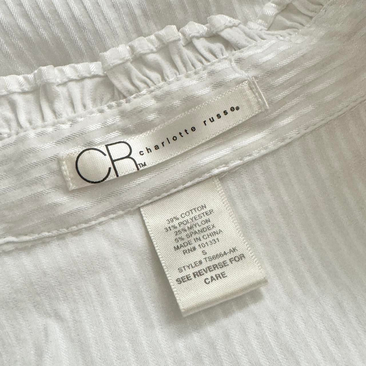 Y2K Corpcore Ruffle Blouse (S)