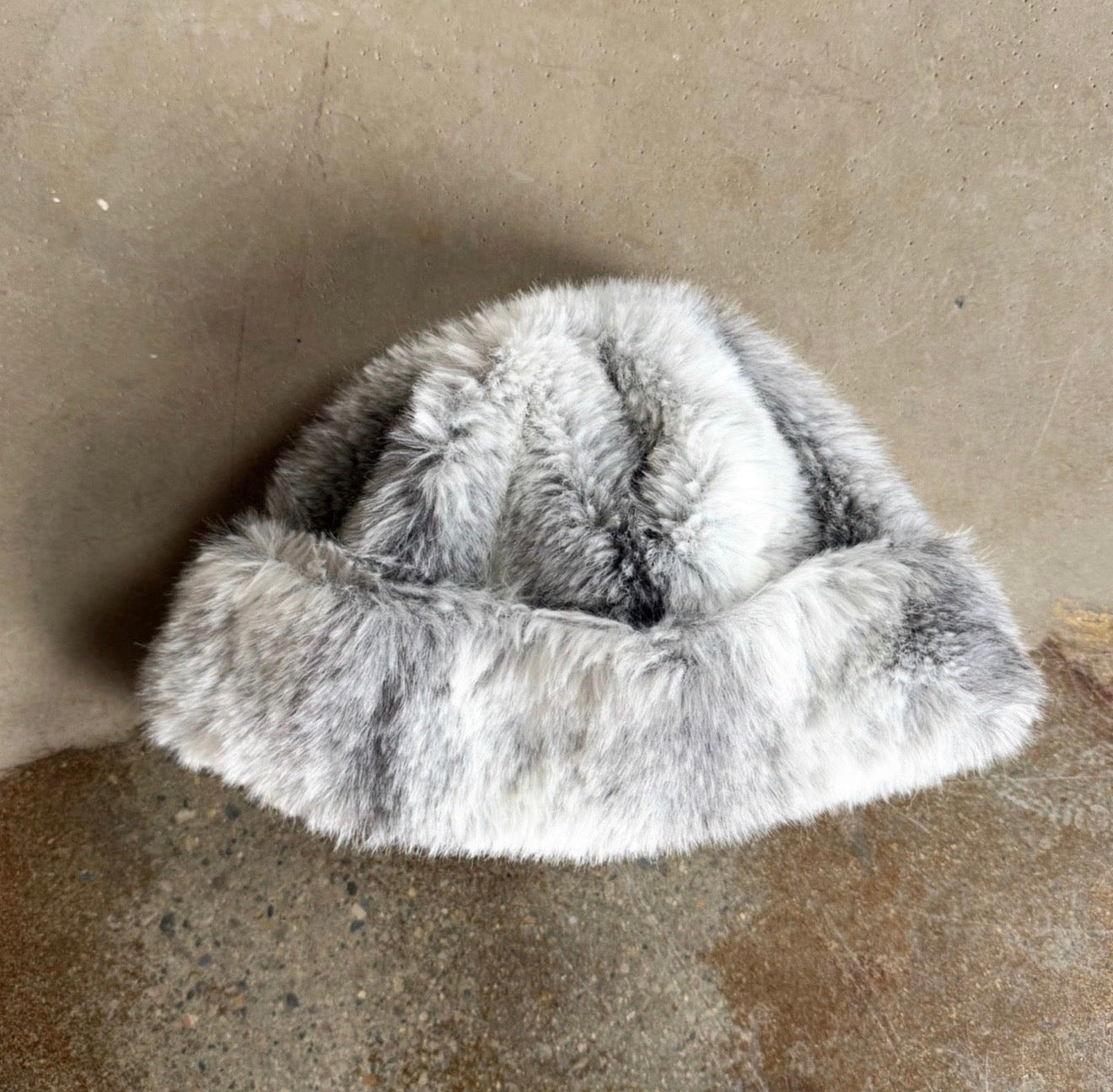 Faux Fur Vest + Matching Hat Set (M-L)