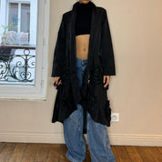 Vintage Goth Black Maxi Coat (S)