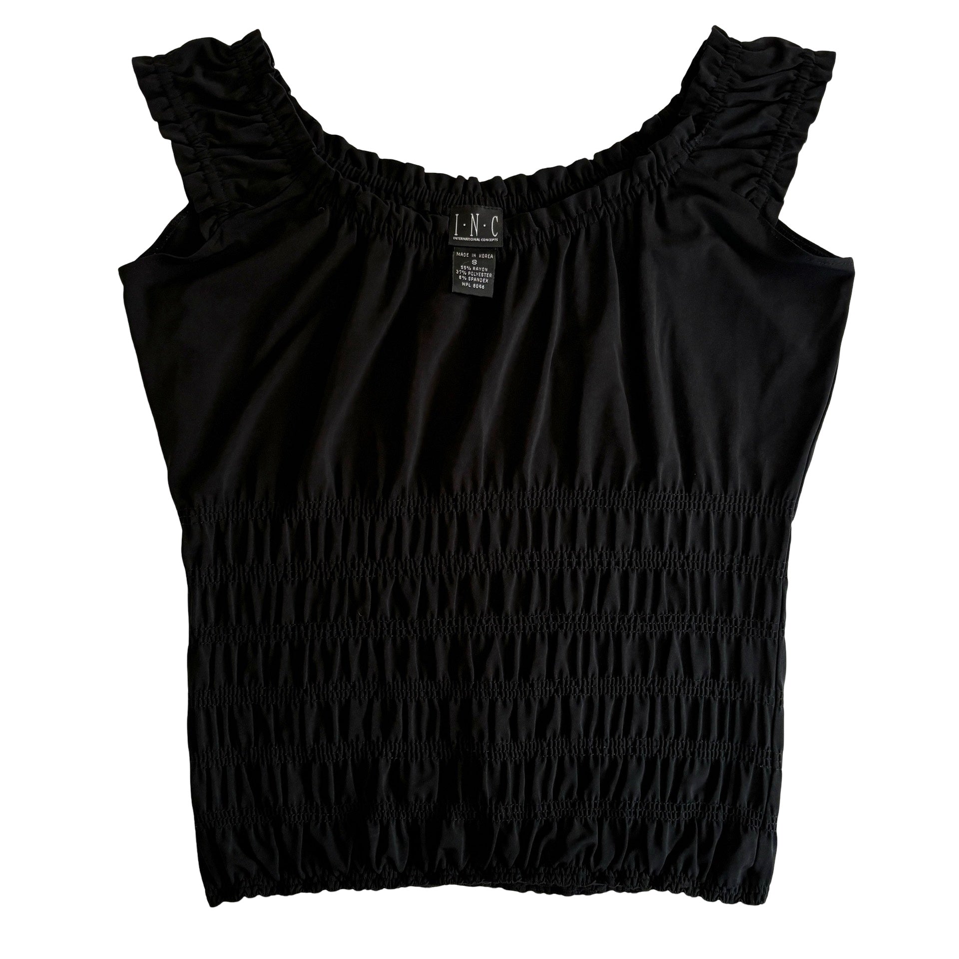 90s Noir Milkmaid Top (S/M)