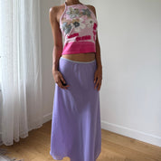 Vintage Italian Lilac Mesh Maxi Skirt (S/M)
