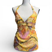 Y2K abstract halter top (s)