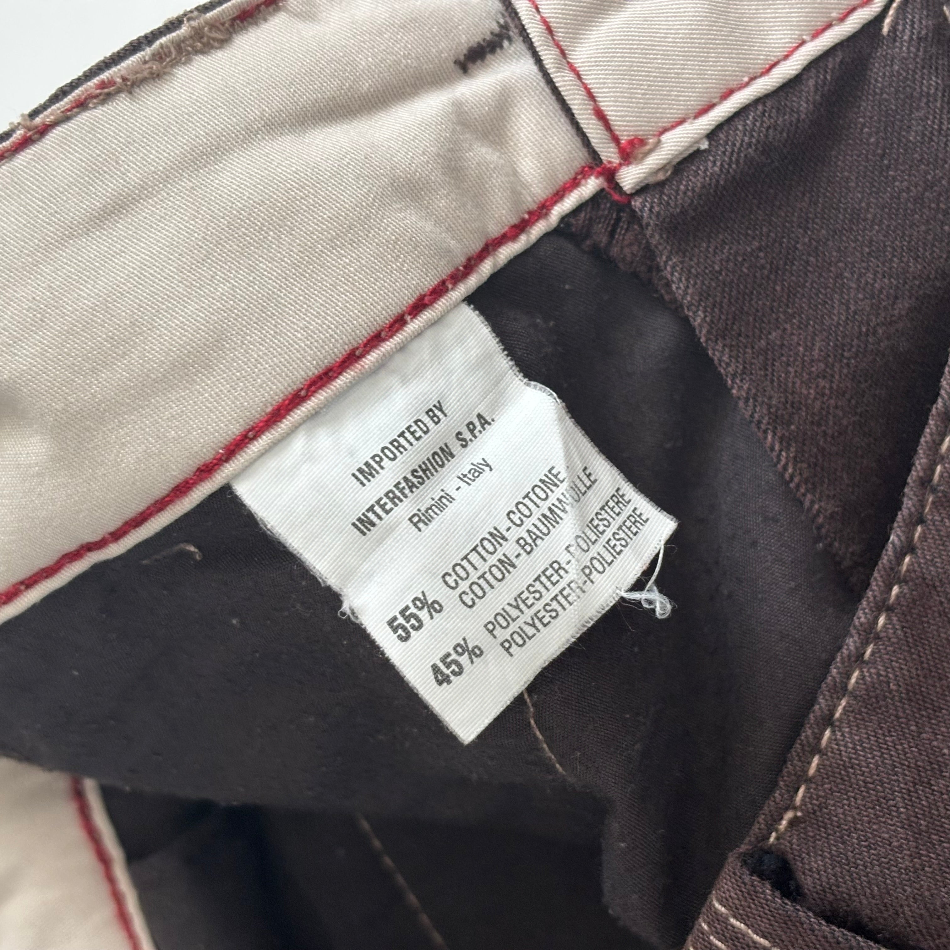 Marithe Francois Girbaud Low Rise Brown Flared Cropped Pants (XS)