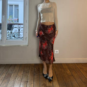 Vintage Floral Midi Skirt (S/M)