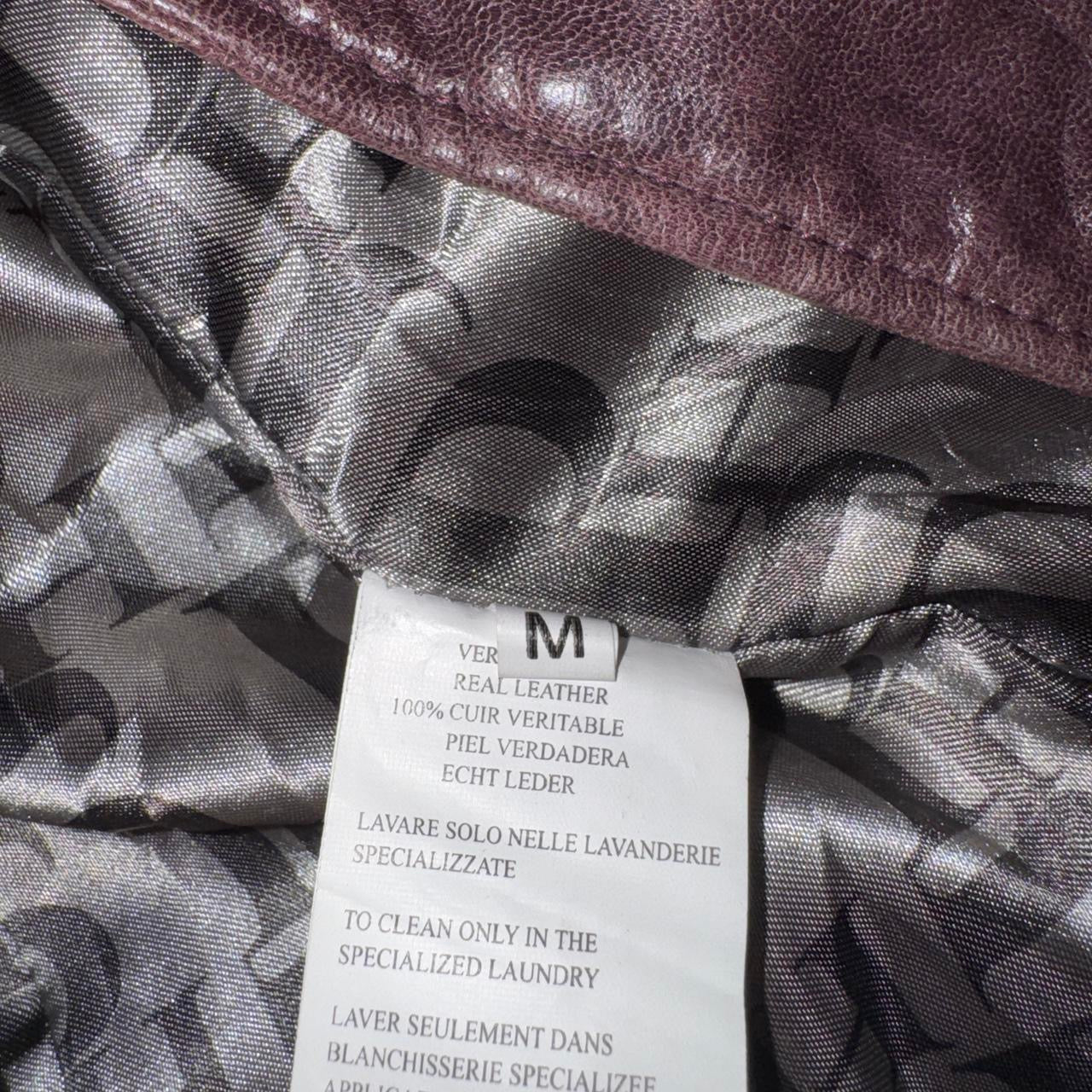 Vintage Muted Purple Mod Leather Peacoat Jacket (S/M)