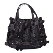 Y2K French Black Suede Flower Purse