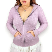 2000s Lavender Cashmere Zip Up (M)