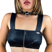 90s Harley Davidson Leather Crop Top (M)