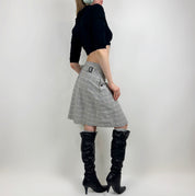 2000s Plaid Flared Midi Skirt (S)