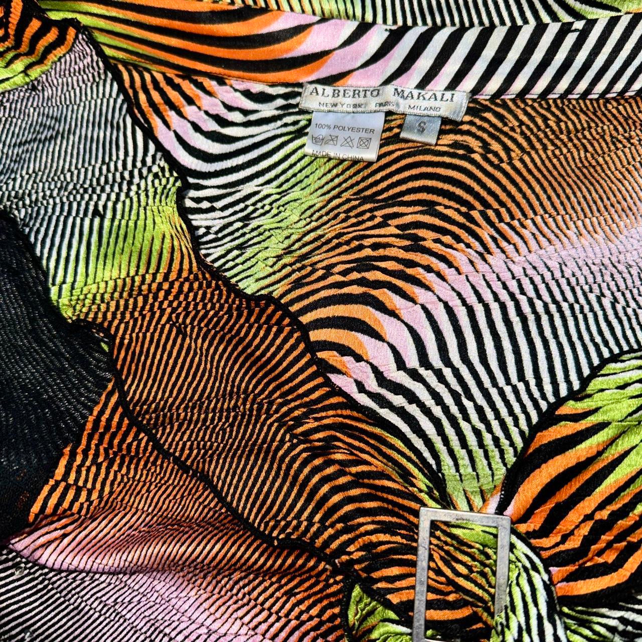 Alberto Makali Psychedelic Mesh Sleeve Top (S)