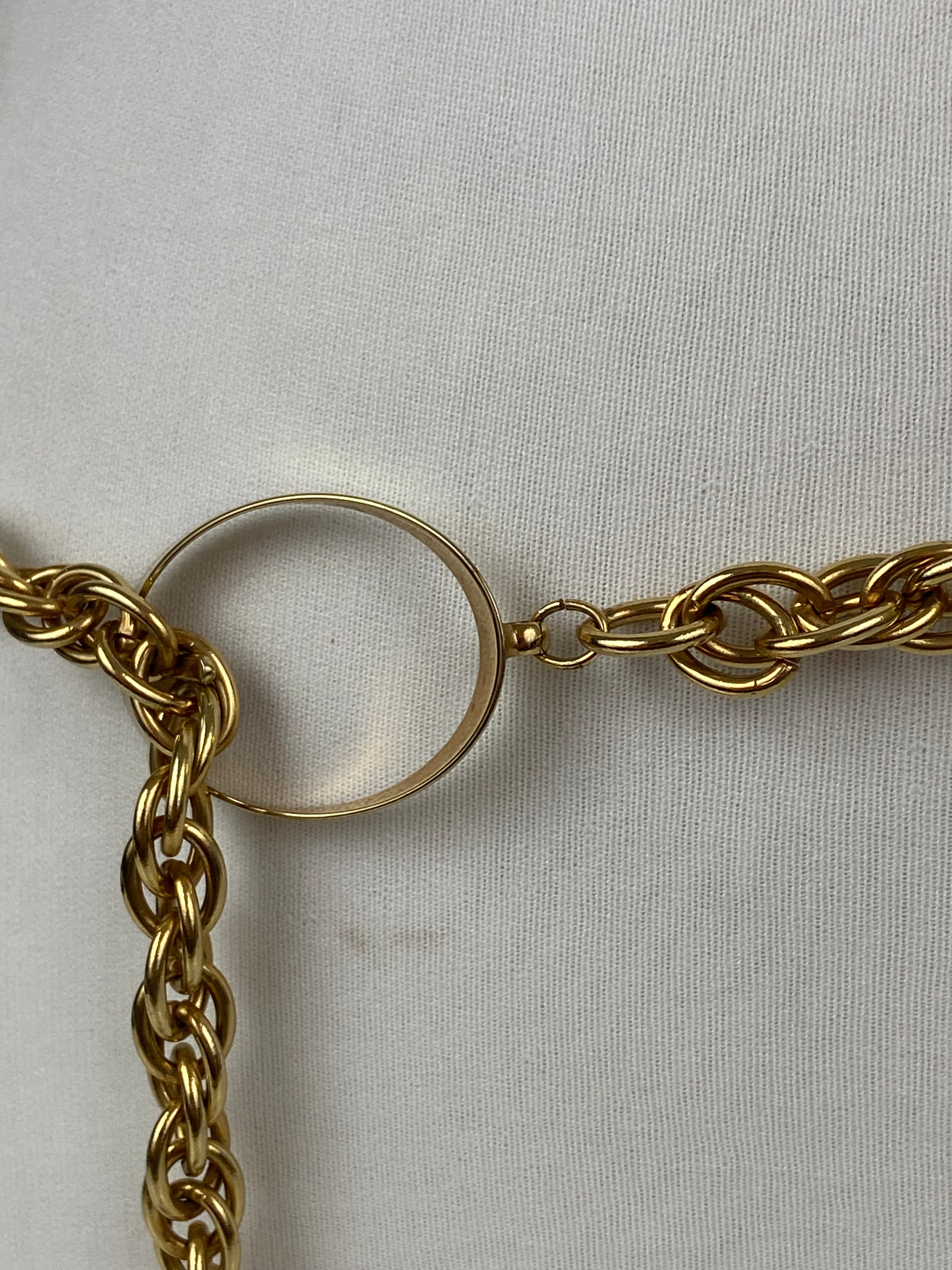 Boho Style Gold Tone Chain
Hook Buckle Belt